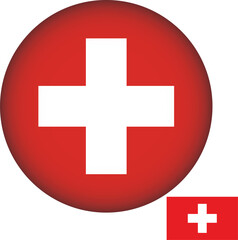 Switzerland Flag Round Shape