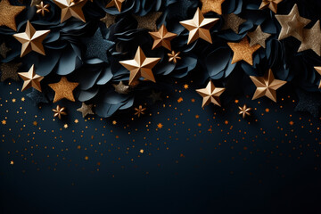 Stars Christmas Decoration background with free space 