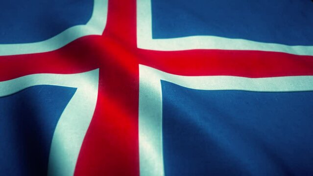 Icelandic flag waving in a loop mode. Perfect footage for any background or led-wall. Apple ProRes 4444, 16-bit. 