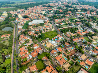 Vista aérea do parque Lagoa do Taquaral em Campinas, São Paulo. 2023,