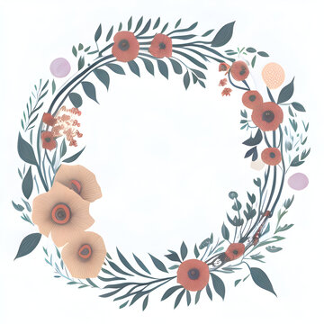Hand drawn watercolor floral wreath. Perfect for wedding invitations, greeting cards, blogs, posters and more.