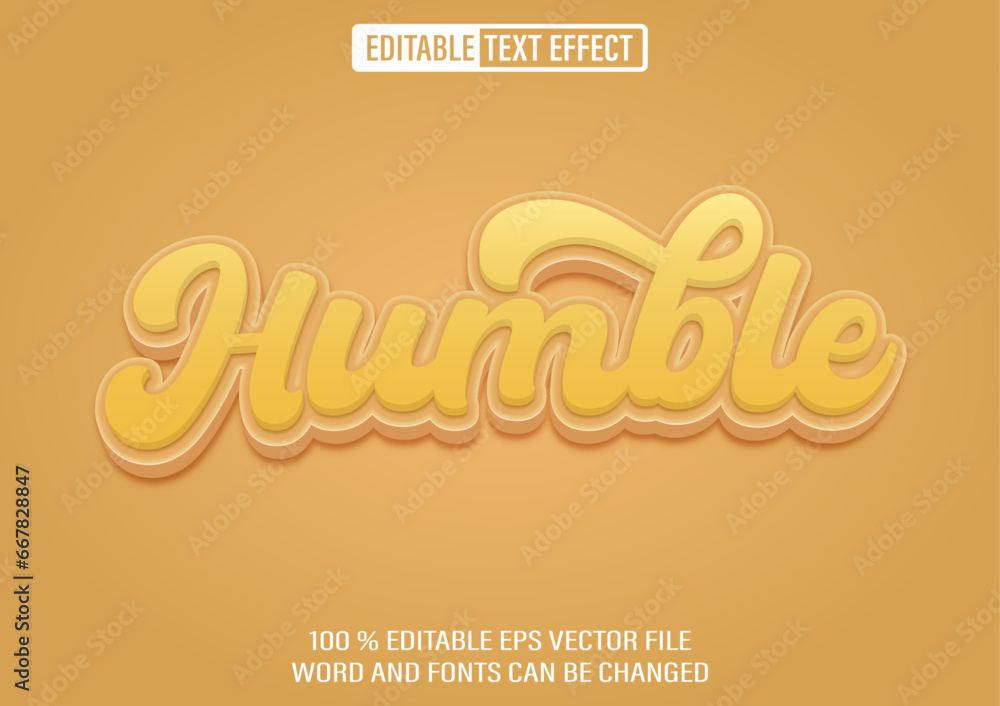 Poster humble editable text effect 3d style template