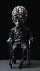 Obraz premium surreal human brain idiot handicapped 