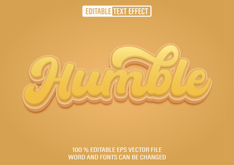 Humble editable text effect 3d style template