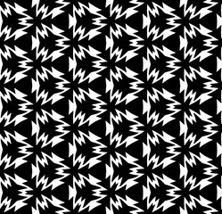 Black and white seamless abstract pattern. Background and backdrop. Grayscale ornamental design. Mosaic ornaments. Vector graphic illustration. EPS10.
