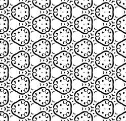 Black and white seamless abstract pattern. Background and backdrop. Grayscale ornamental design. Mosaic ornaments. Vector graphic illustration. EPS10.