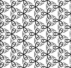 Fototapeta premium Black and white seamless abstract pattern. Background and backdrop. Grayscale ornamental design. Mosaic ornaments. Vector graphic illustration. EPS10.