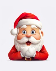 3D Abbildung von einem lustigen Santa Claus (Generative AI)