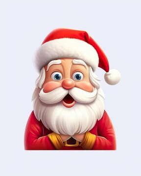 3D Abbildung von einem lustigen Santa Claus (Generative AI)