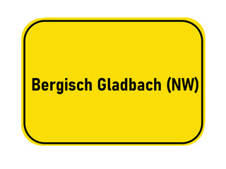 German yellow town entrance sign Bergisch Gladbach NW

