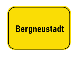 German yellow town entrance sign Bergneustadt

