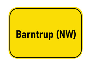German yellow town entrance sign Barntrup NW

