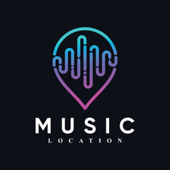 Music logo design with modern concept Premium Vector