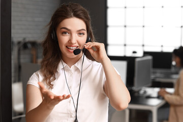 Female technical support agent in  office