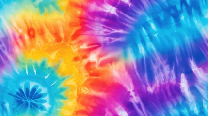 Fotobehang Groovy Tie-Dye Textured Backdrop: Channeling the Retro Vibes of the '90s © raulince