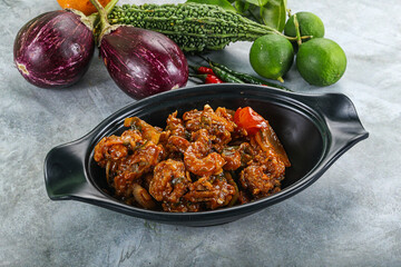 Asian cuisine - prawn in chili sauce