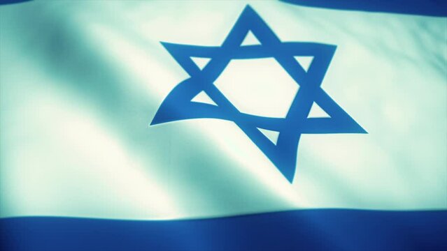 Flag of Israeli waving in a loop mode. Perfect footage for any background or led-wall. 4K Apple ProRes 4444, 16-bit. 