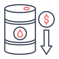 Oil Price Decrease Icon
