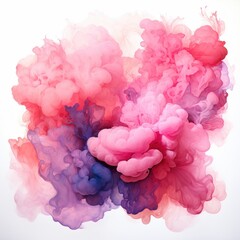 Obraz premium Pink and white watercolor splashes
