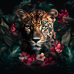 modern oil painting of leopard, artist collection of animal painting for decoration and interior, canvas art, abstract. Digital painting of a leopard in the oil paint style . - obrazy, fototapety, plakaty