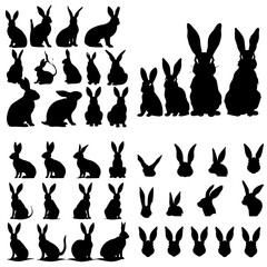 rabbit silhouette, rabbit svg, rabbit png, squirrel svg, silhouette, cat, vector, animal, illustration, set, pet, black, rabbit, dog, cartoon, icon, animals, collection, kitten, design, shape, people,