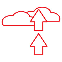 red line aplod icon, upload, icon, vector, download, web, file, website, button, arrow, cloud, computer, technology, data, app, illustration, design, internet, document, sign, flat, interface