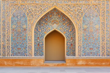 Fototapeta na wymiar Iranian carvings on the walls of Iranian mosques.