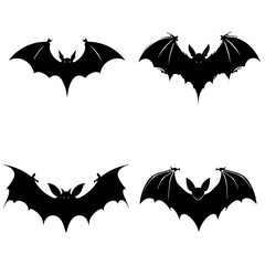 Naklejka premium halloween, bat, pumpkin, vector, illustration, night, silhouette, autumn, horror, cartoon, black, animal, holiday, dark, design, vampire, icon, spooky, scary, moon, orange, art, bats, symbol, fear