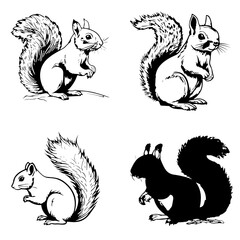 rabbit silhouette, rabbit svg, rabbit png, squirrel svg, silhouette, cat, vector, animal, illustration, set, pet, black, rabbit, dog, cartoon, icon, animals, collection, kitten, design, shape, people,