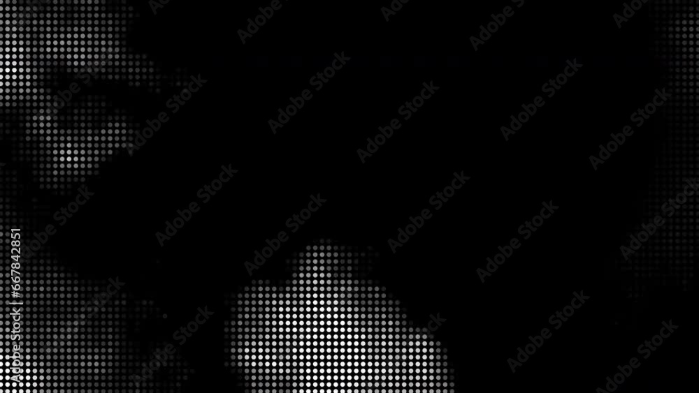 Fototapete animated abstract technology dark background random dots and grid 4k.