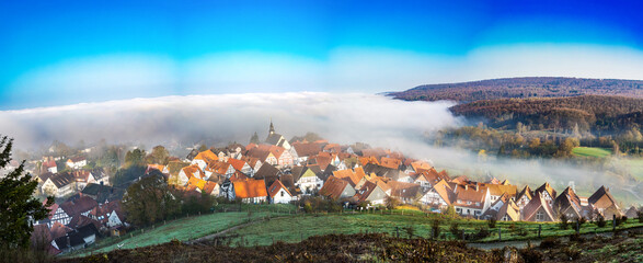 Beautiful view near town of Schieder-Schwalenberg in the state of North Rhine-Westphalia in Germany