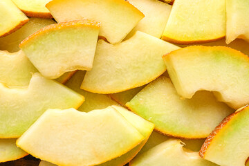 Texture of sweet cut melons as background