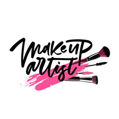 Banner for makeup artist. Vector template.business concept isolated on white background