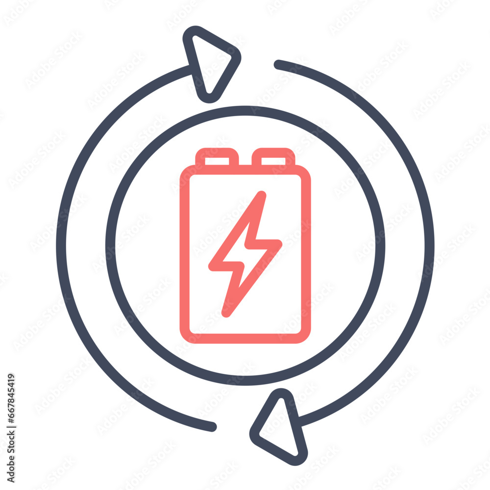 Poster Battery Recycling Icon