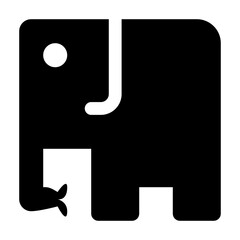minimalist elephant icon silhouette