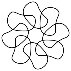 Draw a flower line. Vector illustration.