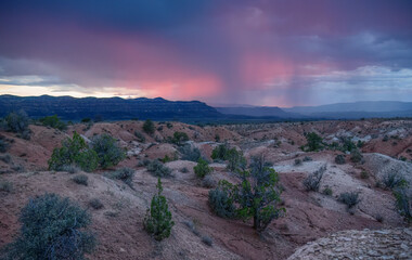 Pink Sunset Storm over Utah Desert