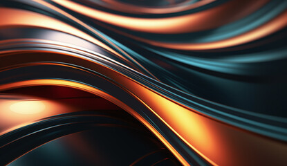Dark and gold technology waves abstract background
