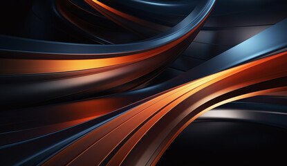 Dark and gold technology waves abstract background