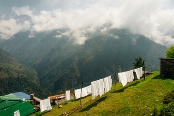 Fototapeta na wymiar Nepalese village in the Himalayas