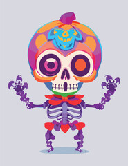 Halloween t-shirt design colorful skeleton 3