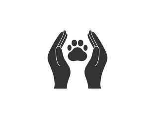 Animal care, charity icon. Vector illustration.