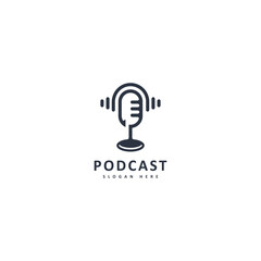 modern and trendy creative minimalist logo podcast