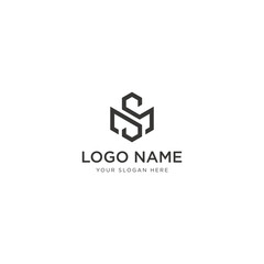 
initial letter SM or MS logo Creative modern elegant trendy template vector stock