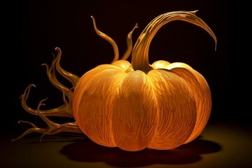 Luminous pumpkin. Assorted materials. Generative AI