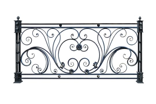 Forged railings, fence.