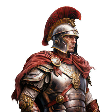 Roman soldier isolated on white created with Generative AI
