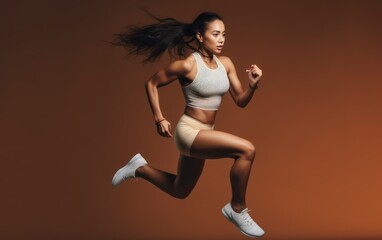 Fototapeta na wymiar Strength in Strides: Studio Workout Excellence with Indian Sportswoman generative ai
