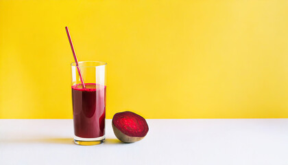 Glass of beetroot juice minimalist