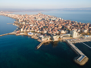 Sunrise view town of Pomorie, Burgas Region, Bulgaria